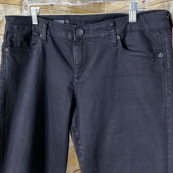 KUT BABY BOOTCUT BLACK MID-RISE EVERYDAY CASUAL CLASSIC WESTERN STRETCH JEANS - Picture 3 of 4